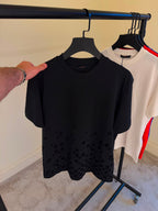 Flock Print Monogram Gradient Black T-shirt