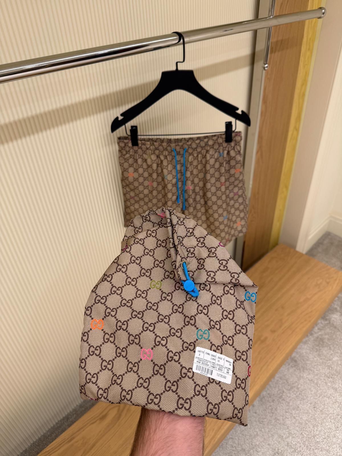 GG Supreme Beige Swim Shorts