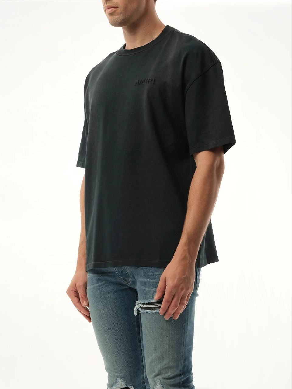 Black T-shirt with Logo Embroidery