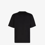 Black Cotton T-shirt with Metal FF Appliqué