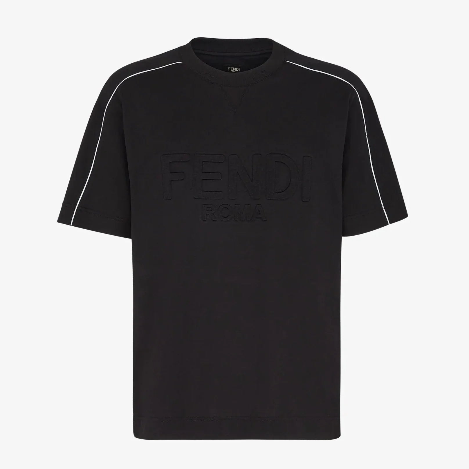 Μαύρο T-shirt Roma με ανάγλυφο λογότυπο
