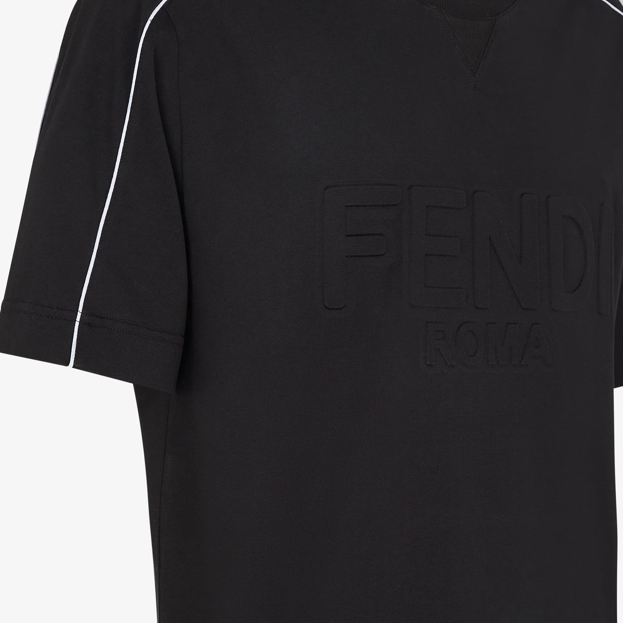 Μαύρο T-shirt Roma με ανάγλυφο λογότυπο