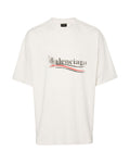 Πολιτικό φαρδύ λευκό T-shirt με στένσιλ