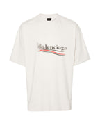 Πολιτικό φαρδύ λευκό T-shirt με στένσιλ