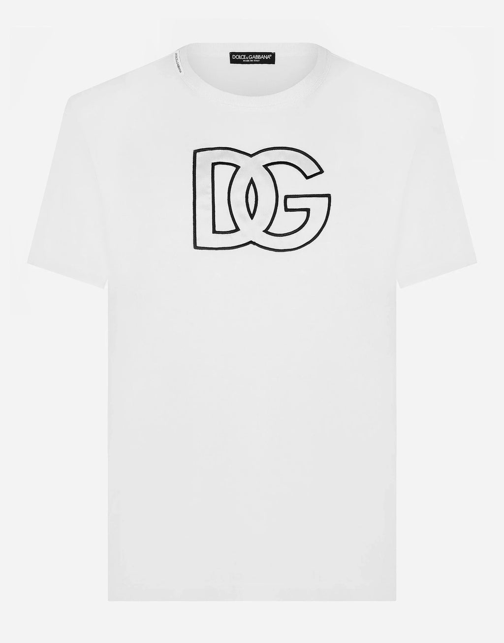Λευκό βαμβακερό T-shirt με έμπλαστρο DG