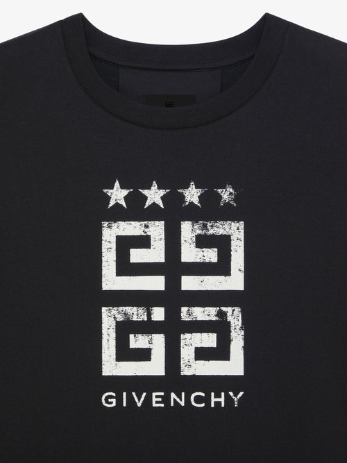 Μαύρο βαμβακερό T-shirt 4G Stars