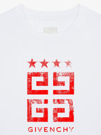 4G Stars Λευκό Βαμβακερό T-shirt