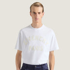 Λευκό βαμβακερό T-shirt με κέντημα