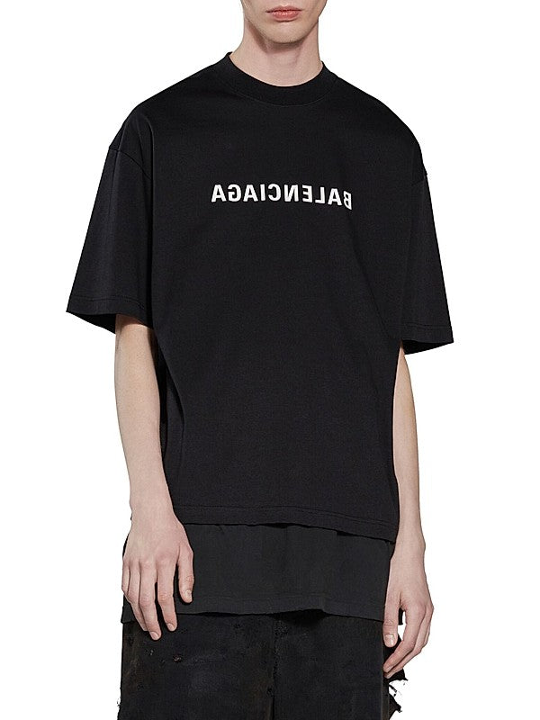 Ανδρικό μπλουζάκι Oversize Black Mirror Print