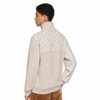 Ribbed Wool Half-Zip Beige Pullover