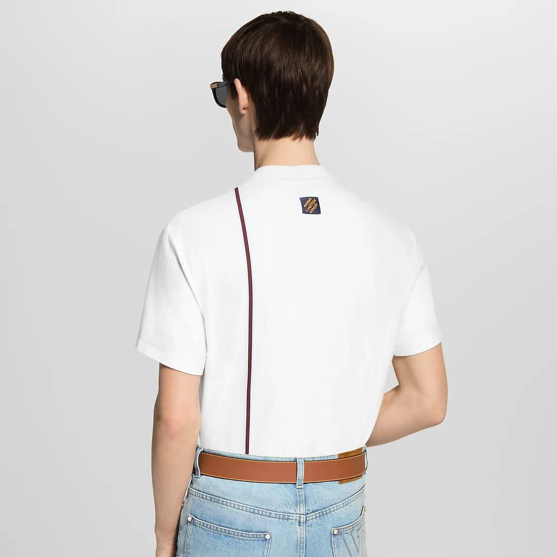Λευκό T-shirt με σχέδιο Golden Crown Patch