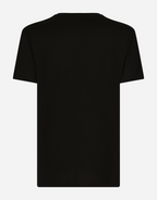 Black Cotton T-shirt with Logo Print