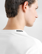 White Cotton T-shirt with Logo Embroidery