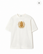 B Shield Motif White Oversize T-shirt