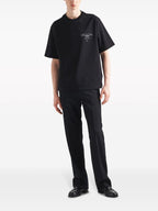 Μαύρο βαμβακερό T-shirt με λογότυπο