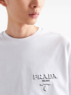 Λευκό βαμβακερό T-shirt με λογότυπο