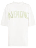 Λευκό Oversized T-shirt με Ταινία