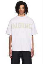 Λευκό Oversized T-shirt με Ταινία