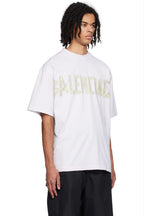 Λευκό Oversized T-shirt με Ταινία