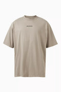 Μπεζ Oversize T-shirt με Εφέ Ξεθωριάσματος