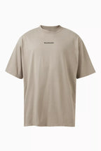 Μπεζ Oversize T-shirt με Εφέ Ξεθωριάσματος
