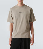 Μπεζ Oversize T-shirt με Εφέ Ξεθωριάσματος