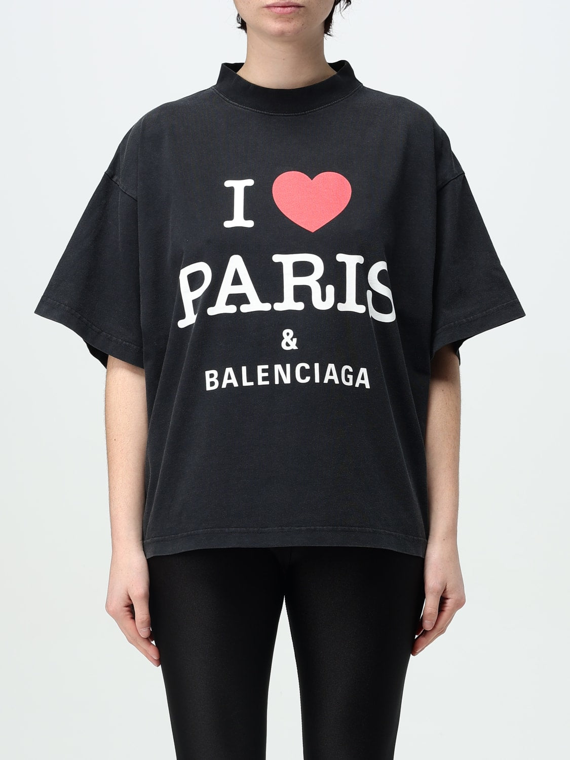 I LOVE PARIS BLACK CROP TOP T-SHIRT
