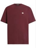 Μπορντό βαμβακερό T-shirt με ετικέτα