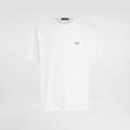 Λευκό Βαμβακερό T-shirt με Ετικέτα