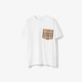 Oversize λευκό βαμβακερό T-shirt με τσεπάκι