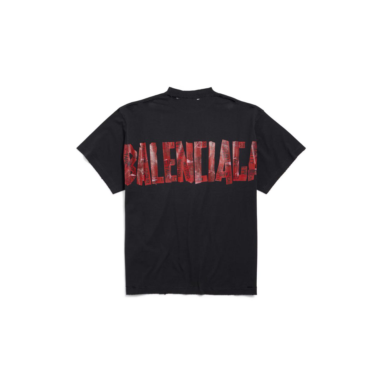 Μαύρο υπερμεγέθες T-shirt με ταινία ασφαλείας
