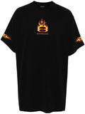 Ανδρικό Μαύρο Oversized T-shirt Burning Unity
