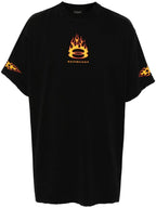 Ανδρικό Μαύρο Oversized T-shirt Burning Unity