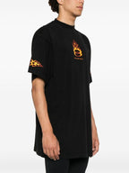 Ανδρικό Μαύρο Oversized T-shirt Burning Unity