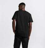 Μαύρο T-shirt Couture σε χαλαρή γραμμή με κέντημα
