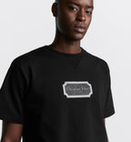 Μαύρο T-shirt Couture σε χαλαρή γραμμή με κέντημα