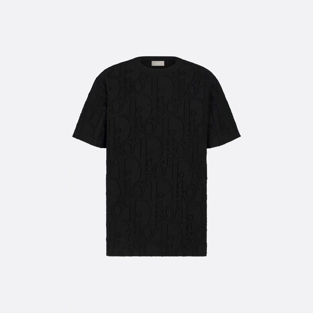 Μαύρο T-shirt Allover Oblique fil coupé