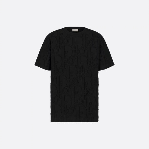 Allover Oblique fil coupé Black T-shirt