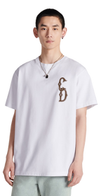 CD INTERLACED RELAXED FIT WHITE T-SHIRT