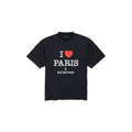 I LOVE PARIS BLACK CROP TOP T-SHIRT