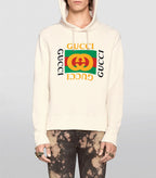Vintage λογότυπο Λευκό Hoodie