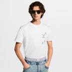 Monogram Sashiko Embroidery White T-shirt