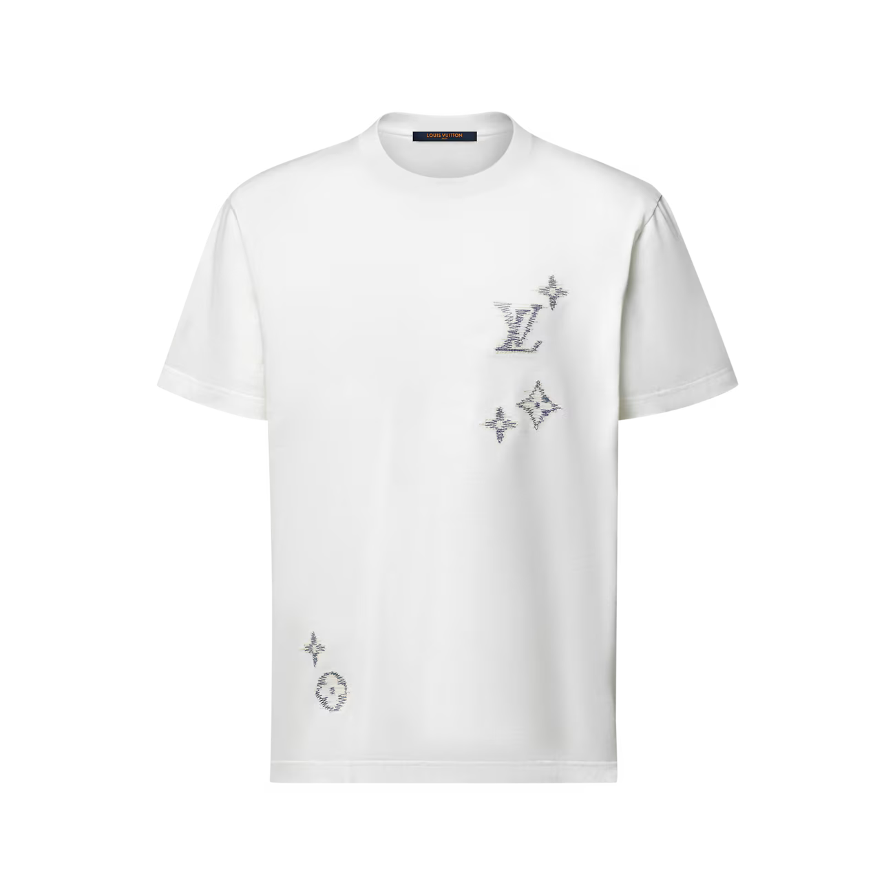 Monogram Sashiko Embroidery White T-shirt