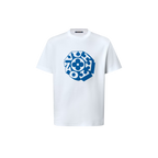 White Cotton T-shirt with Flower Print