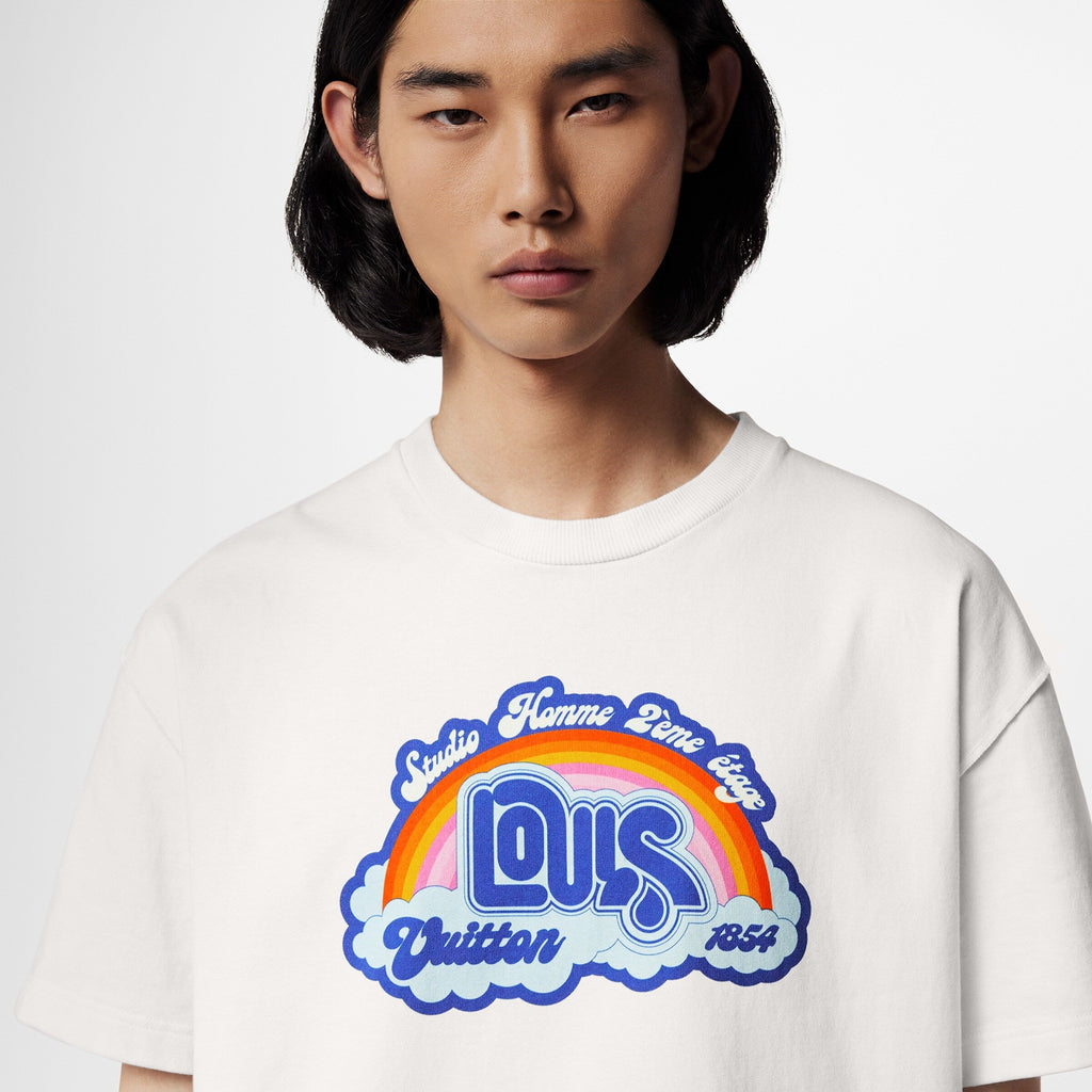 Λευκό μπλουζάκι Rainbow Print