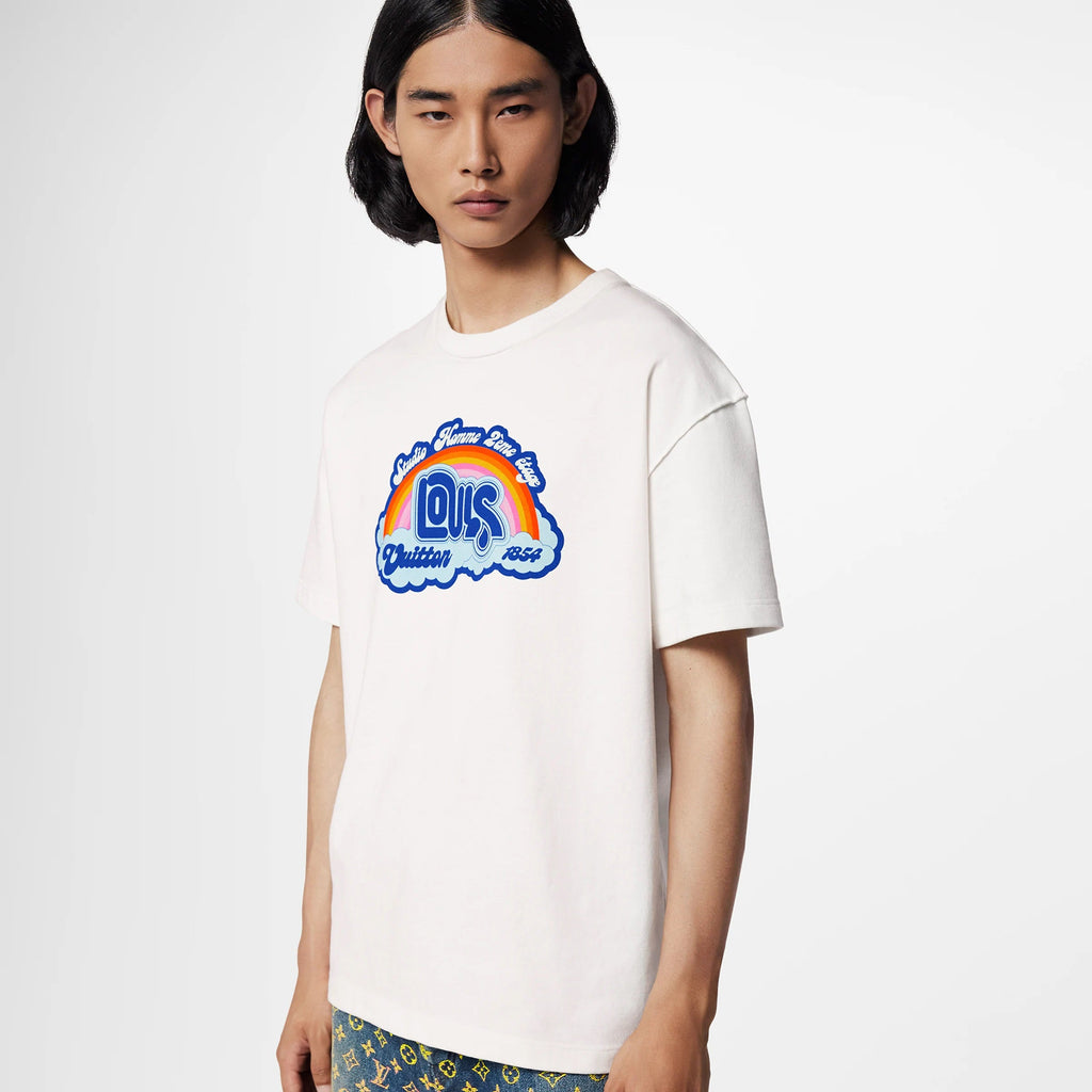 Λευκό μπλουζάκι Rainbow Print