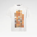 Λευκό βαμβακερό T-shirt LV Ski Print