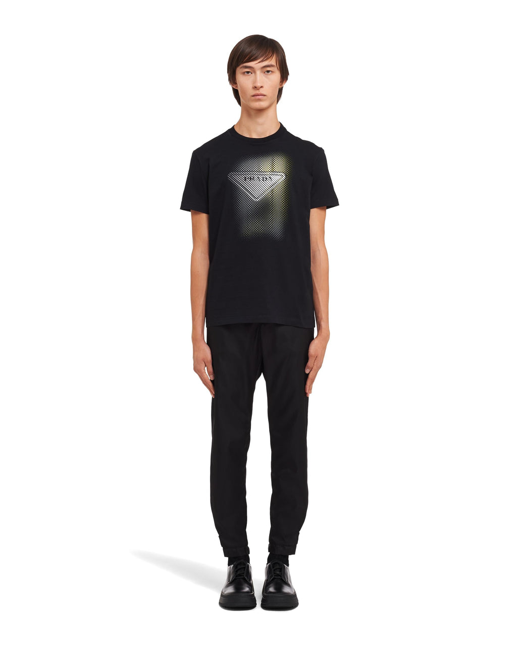 Μαύρο βαμβακερό T-shirt με στάμπα