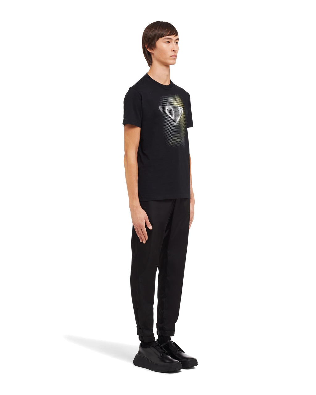 Μαύρο βαμβακερό T-shirt με στάμπα
