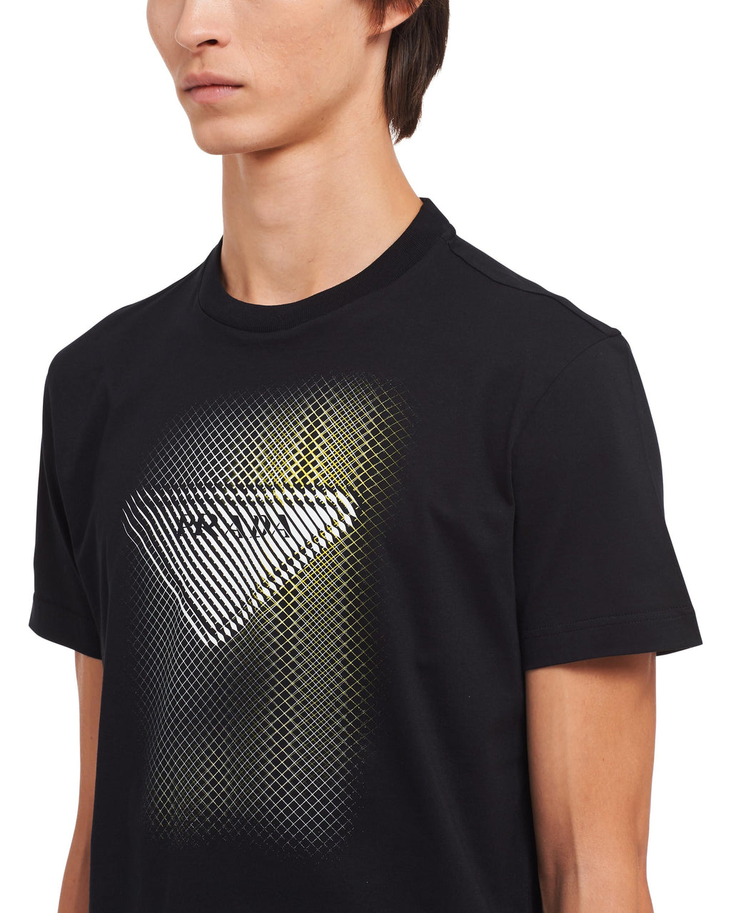 Μαύρο βαμβακερό T-shirt με στάμπα